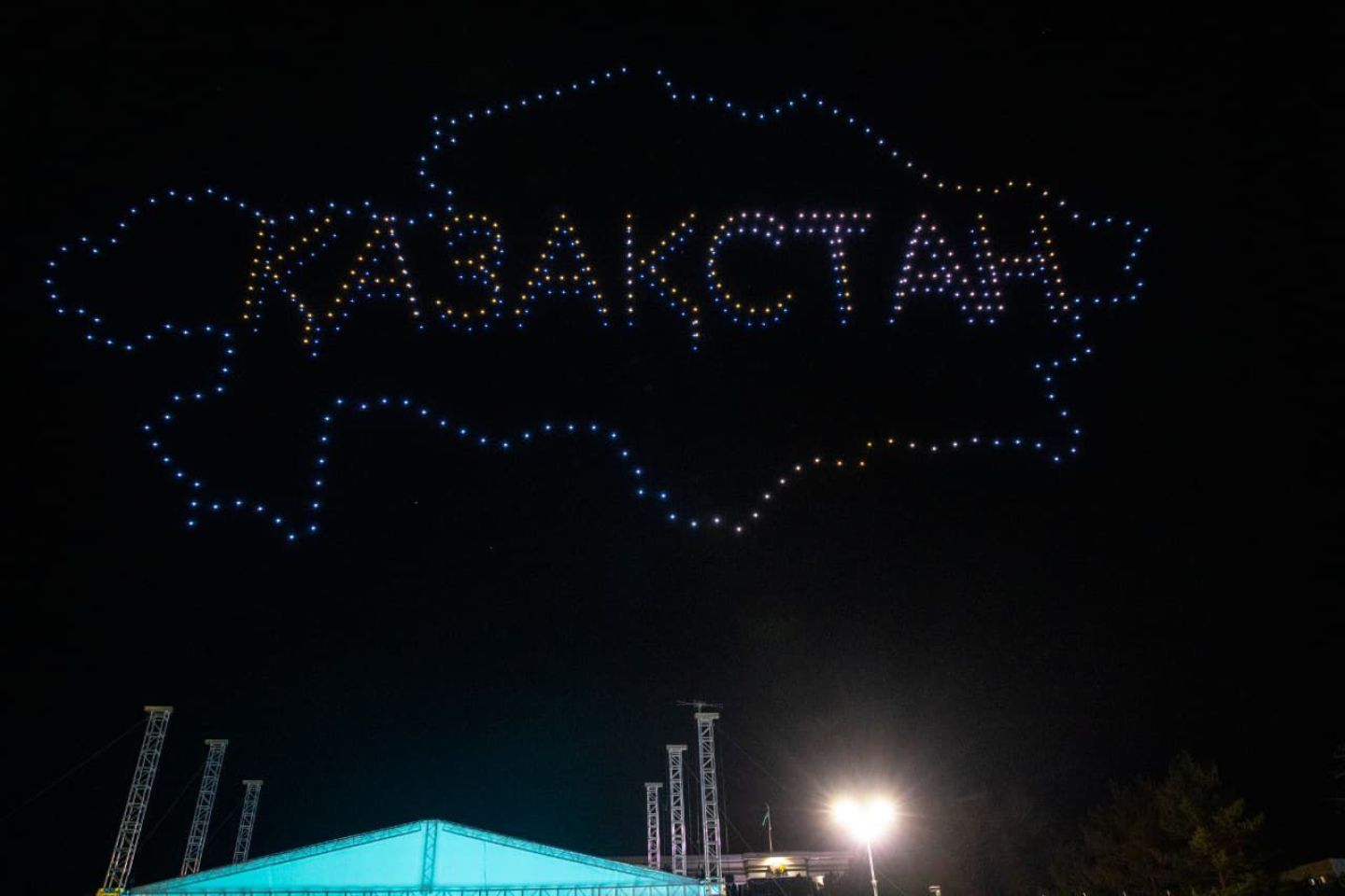 Новости Казахстана / Общество в Казахстане / Карта Казахстана появилась в небе над Алматинской областью