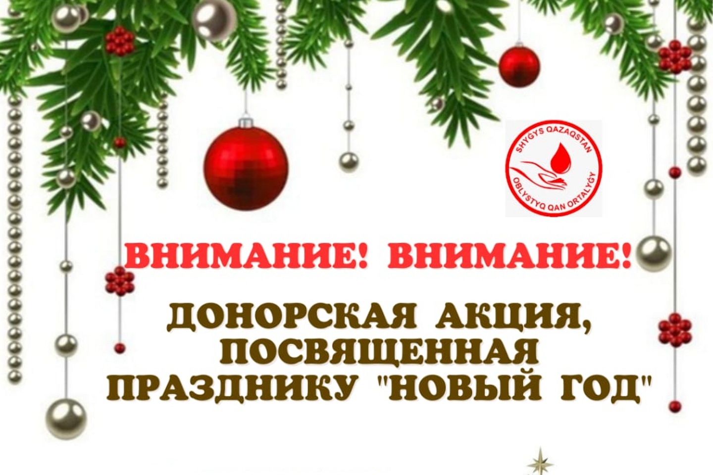 Усть-Каменогорск и ВКО / Встретить Новый год приглашает восточноказахстанцев Областной Центр крови