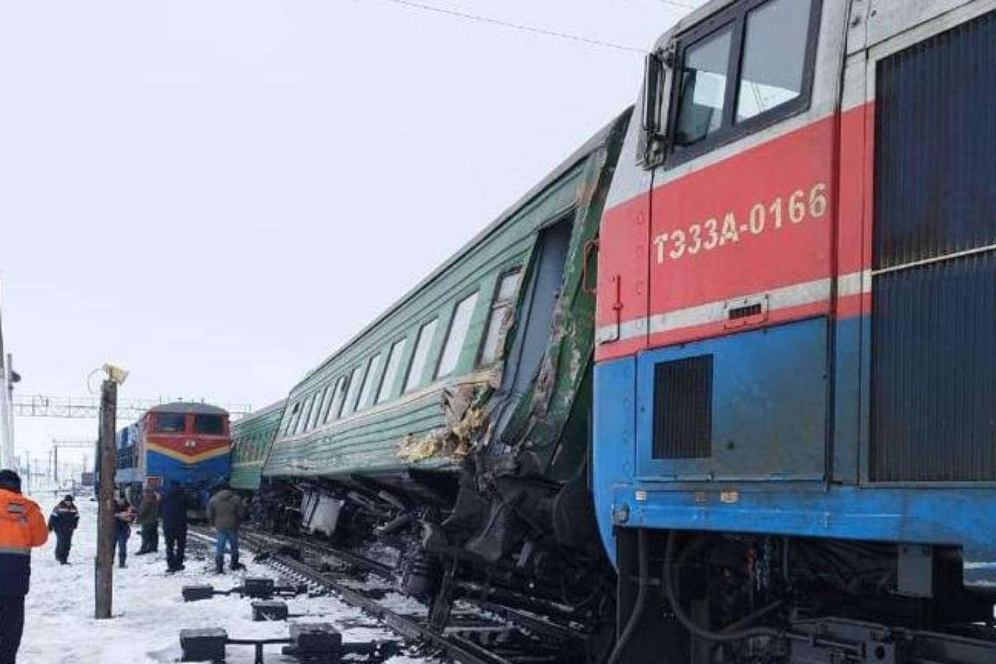 Происшествия в Казахстане и мире / ДТП с участием пассажирского поезда произошло в Актюбинской области