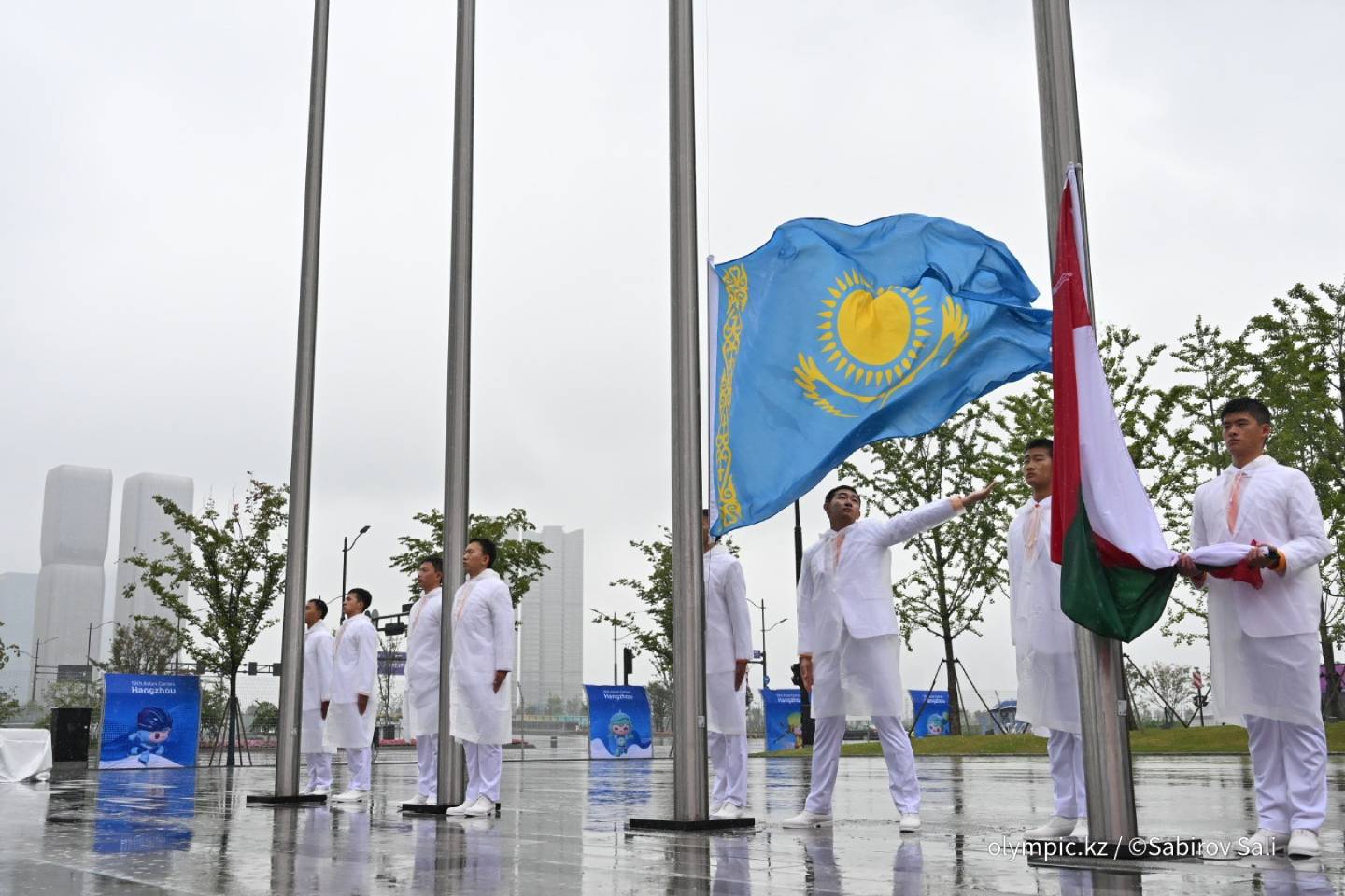 Новости спорта / Новости спорта в мире и Казахстане / Азиатские игры: казахстанский флаг торжественно подняли в Ханчжоу