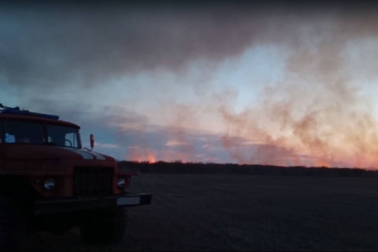 Происшествия в Казахстане и мире / Пламя охватило пять гектаров сухой травы